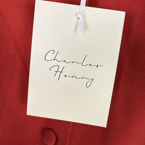 Charles Henry Red Button Front Mini Dress Sleeveless Party Cocktail XS - Picture 8 of 10